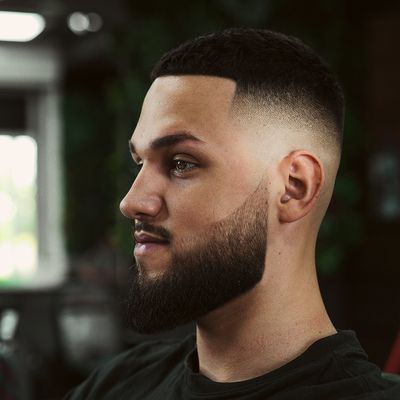 High skin fade with a shaped beard – The Blades Studio, Sofia